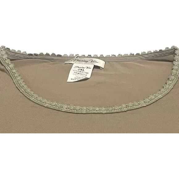 PAISLEY VINE LONG SLV RND NECK MIDI BOHEMIAN DRESS, WOMENS, 2XL, TAN/BROWN, LACE - Picture 2 of 11